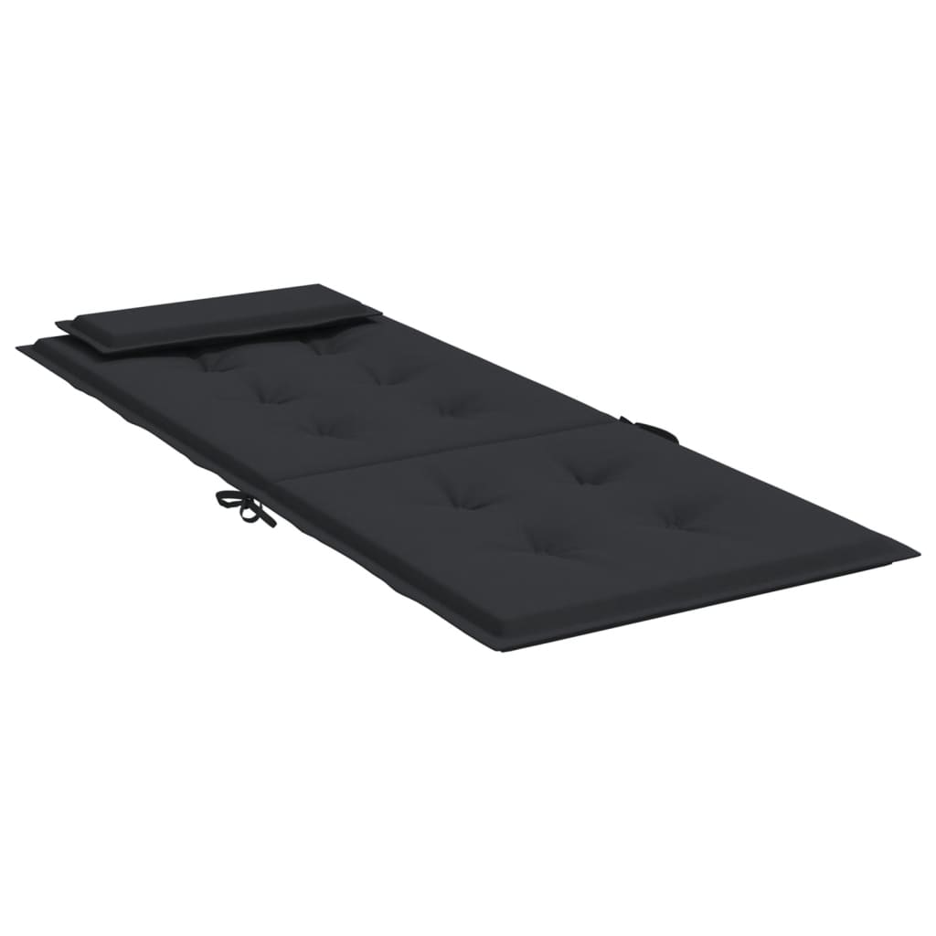 Two black Oxford fabric cushions for highback chairs, with ties, in a 2-pack.