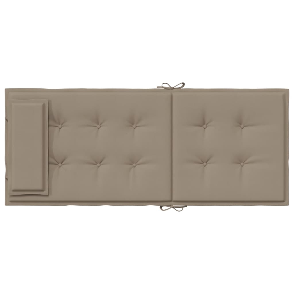 Taupe Oxford fabric highback chair cushions, 2-pack with ties.