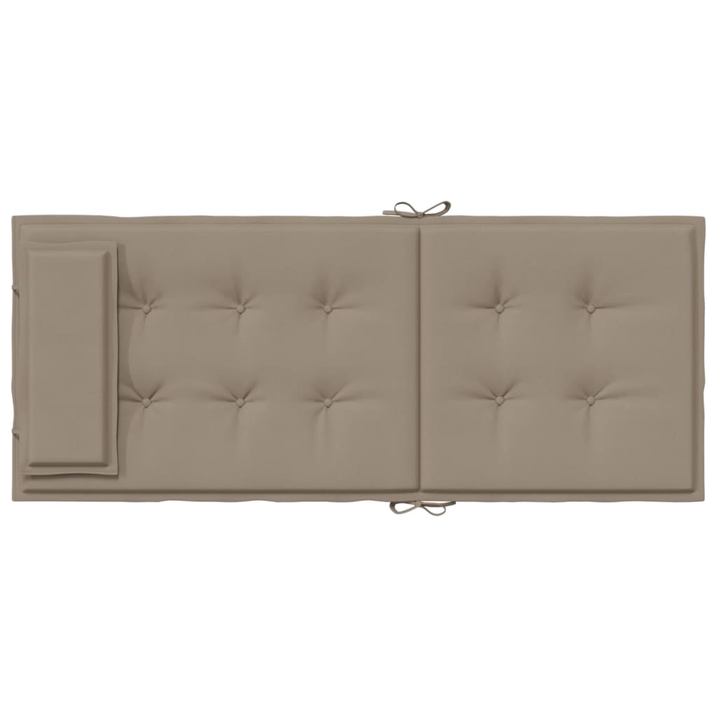 Taupe Oxford fabric highback chair cushions, 4-pack with straps.