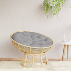 Gray round outdoor cushion in Oxford fabric, 39.4x4.3in, with non-slip ropes.