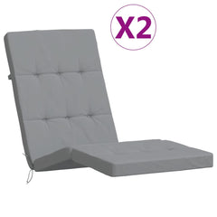 Gray Oxford fabric deck chair cushions in a 2-pack, water-resistant and durable.