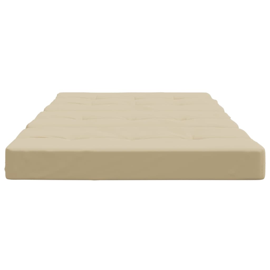 Two beige Oxford fabric deck chair cushions with non-slip straps, shown flat.