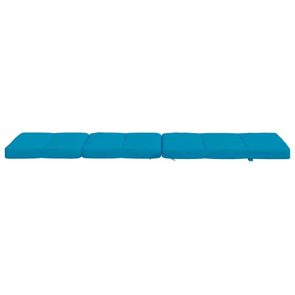 Two light blue Oxford fabric deck chair cushions in a 2-pack.