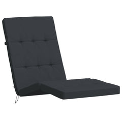 Black Oxford fabric deck chair cushions in a 2-pack, designed for indoor and outdoor use.