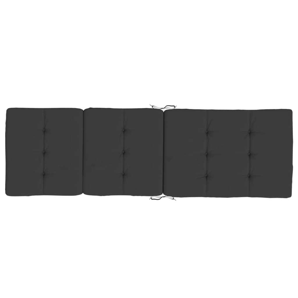 Black Oxford fabric deck chair cushions with soft foam filling, sold in a 2-pack.