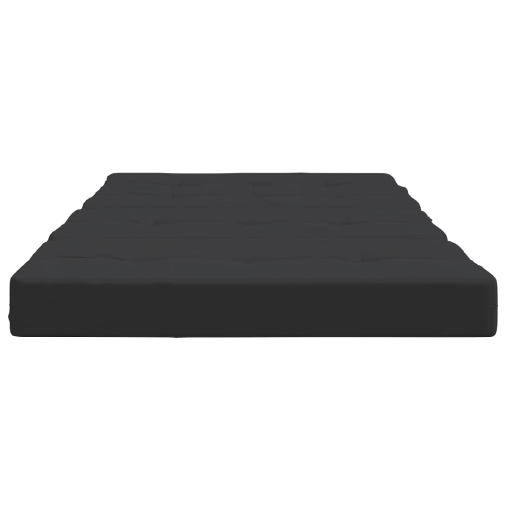 Black Oxford fabric deck chair cushions in a 2-pack, featuring soft foam filling and non-slip ropes.