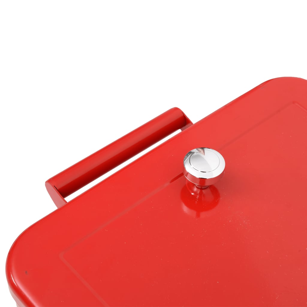 Red 80-quart rolling cooler cart with wheels, red handle, and silver latch.
