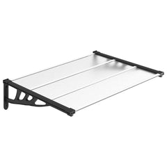 Door Canopy Black and Transparent 48x35.4 Polycarbonate