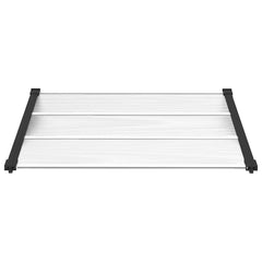 Door Canopy Black and Transparent 48x35.4 Polycarbonate