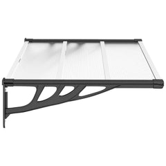 Door Canopy Black and Transparent 48x35.4 Polycarbonate