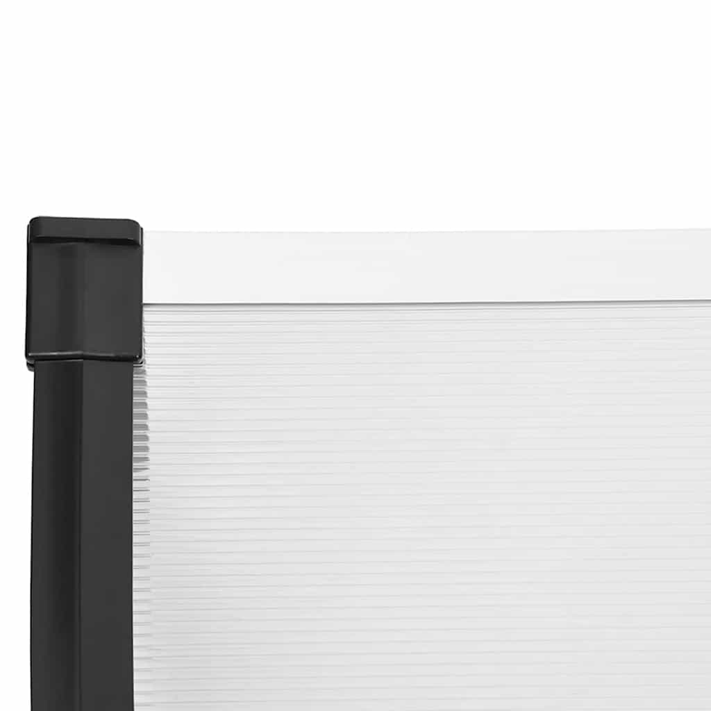 Door Canopy Black and Transparent 48x35.4 Polycarbonate