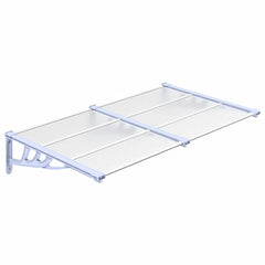 Door Canopy Gray and Transparent 60x35.4 Polycarbonate