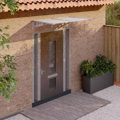 Door Canopy Gray and Transparent 60x35.4 Polycarbonate