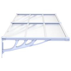 Door Canopy Gray and Transparent 78.3x35.4 Polycarbonate