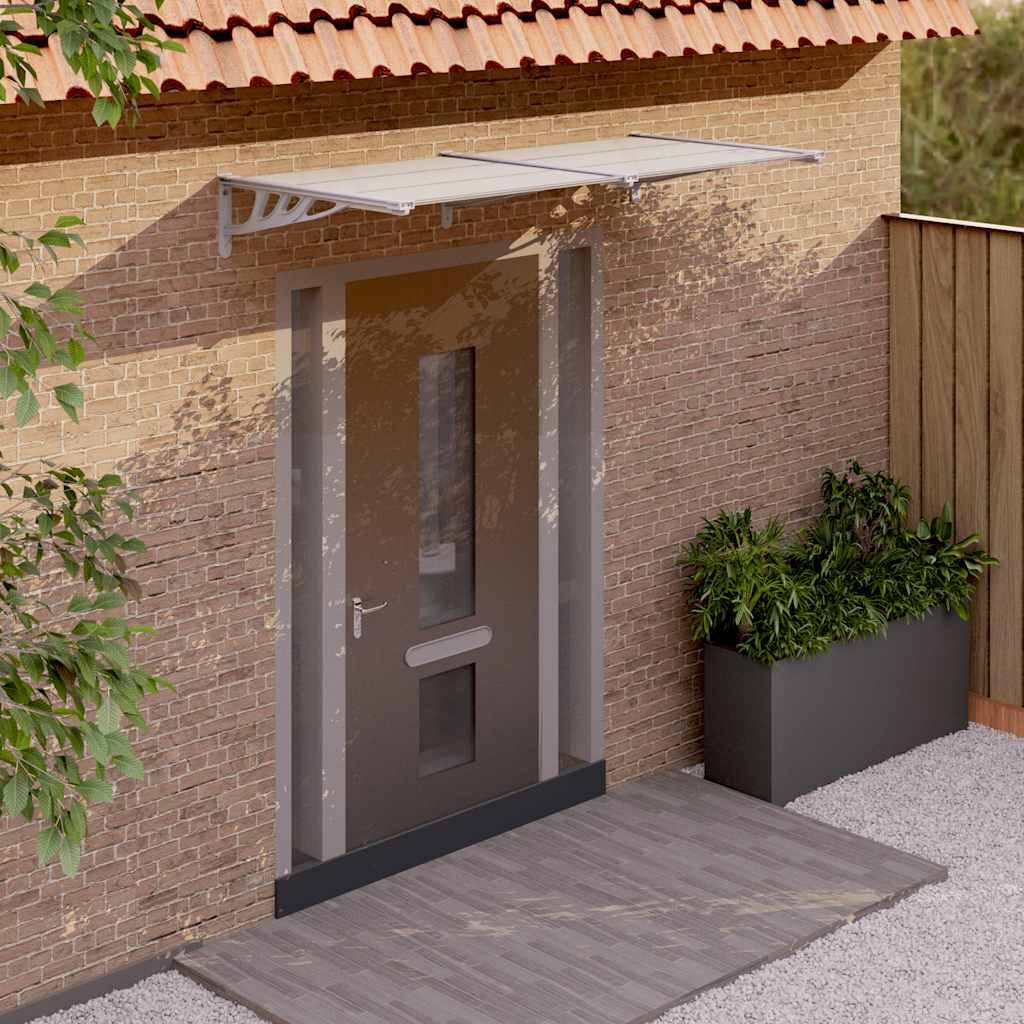 Door Canopy Gray and Transparent 78.3x35.4 Polycarbonate
