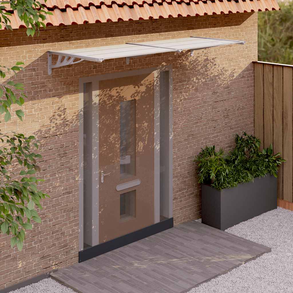 Door Canopy Gray and Transparent 94.1x35.4 Polycarbonate