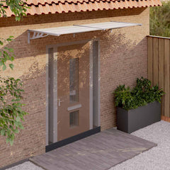 Door Canopy Gray and Transparent 94.1x35.4 Polycarbonate