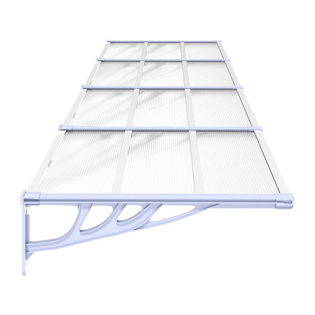 Door Canopy Gray and Transparent 155.9x35.4 Polycarbonate