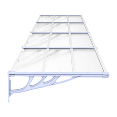 Door Canopy Gray and Transparent 155.9x35.4 Polycarbonate