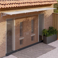 Door Canopy Gray and Transparent 155.9x35.4 Polycarbonate