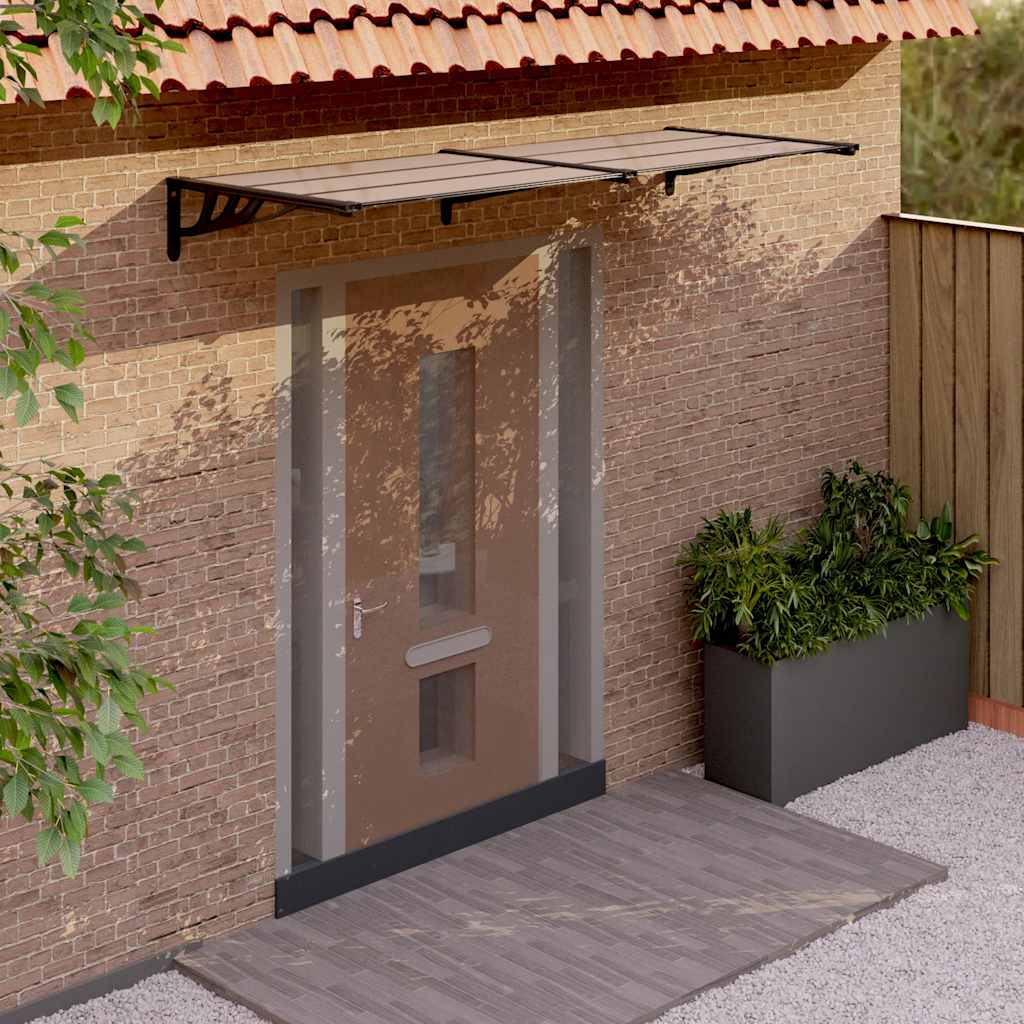 Door Canopy Black 94.1x35.4 Polycarbonate