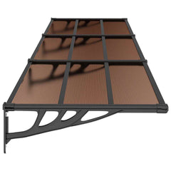 Door Canopy Black 141.1x35.4 Polycarbonate