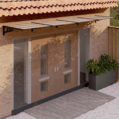 Door Canopy Black 155.9x35.4 Polycarbonate