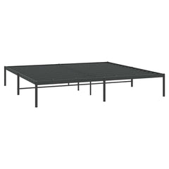 Bed Frame Black Powder-Coated Steel 76 x 80 in mattress size