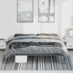 Bed Frame Black Powder-Coated Steel 76 x 80 in mattress size