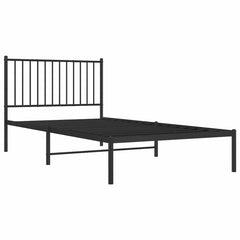 Bed Frame Black Steel 39.4 x 78.7 in Bed Frame Rectangular