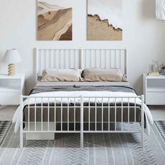 Bed Frame White Powder-coated steel Double Bed Frame