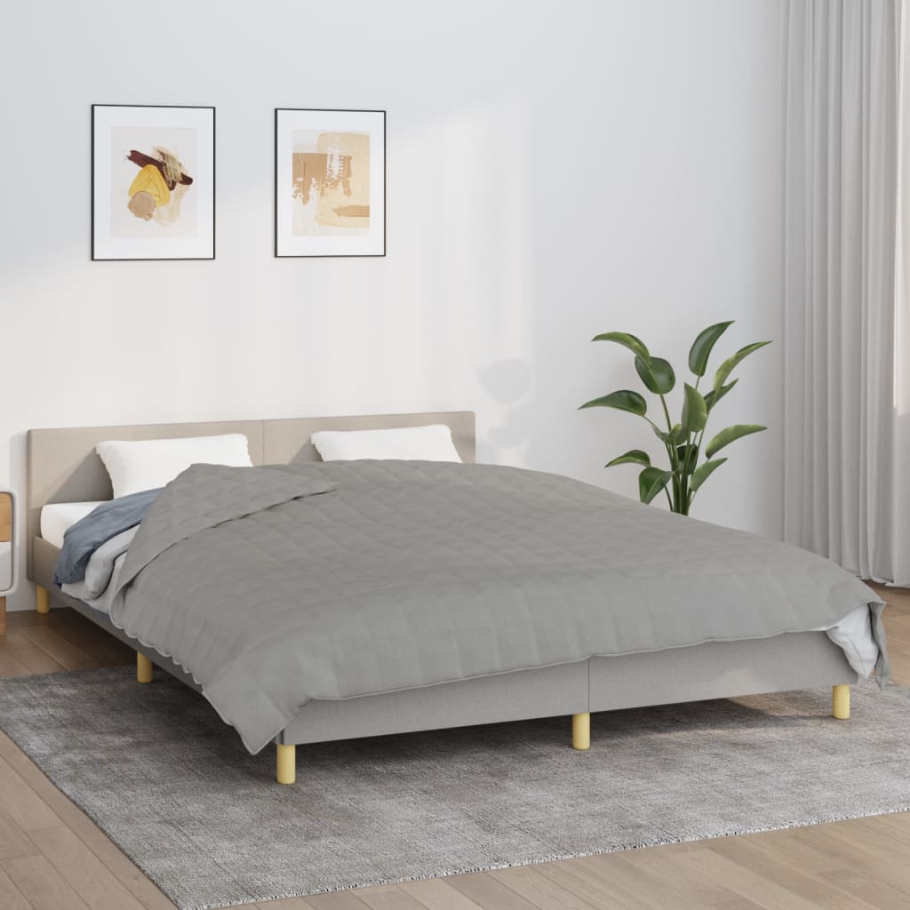 Weighted Blanket Gray Cotton, Polyester, Glass beads King