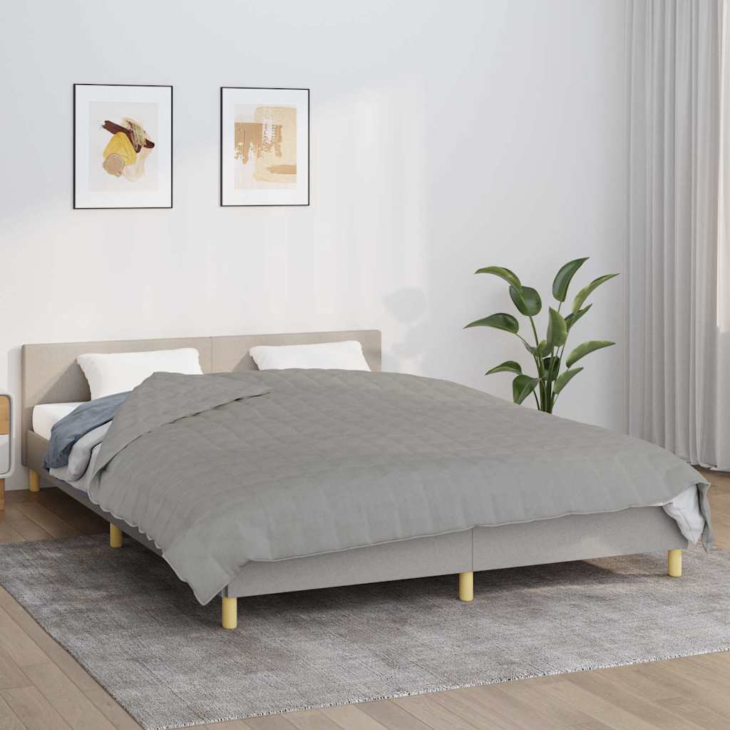 Weighted Blanket Gray Cotton Fabric, Polyester, Glass Beads King