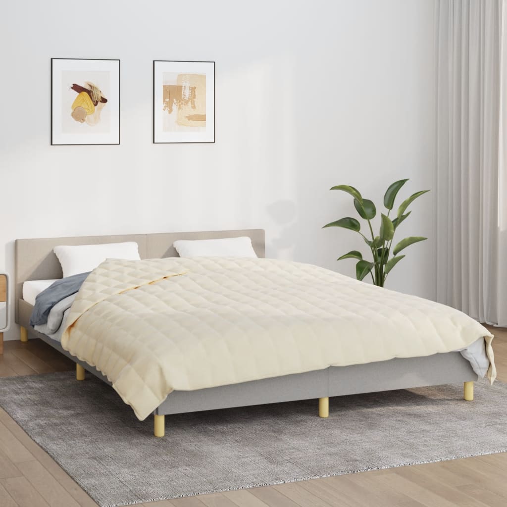 Weighted Blanket Light Cream 86.6x90.6 33.1 lb Fabric