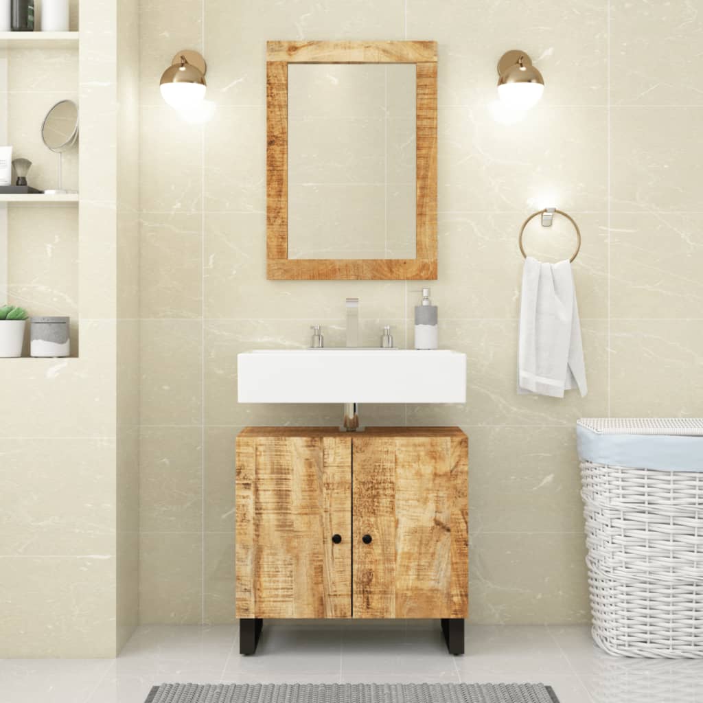 Sink Cabinet Natural wood Solid mango wood Medium Sink Cabinet