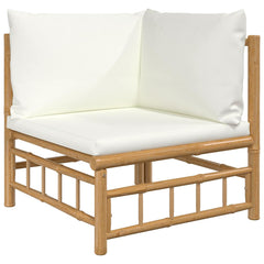 Garden Corner Sofa Cream White Bamboo 1-2 Seater Modular
