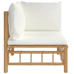 Garden Corner Sofa Cream White Bamboo 1-2 Seater Modular