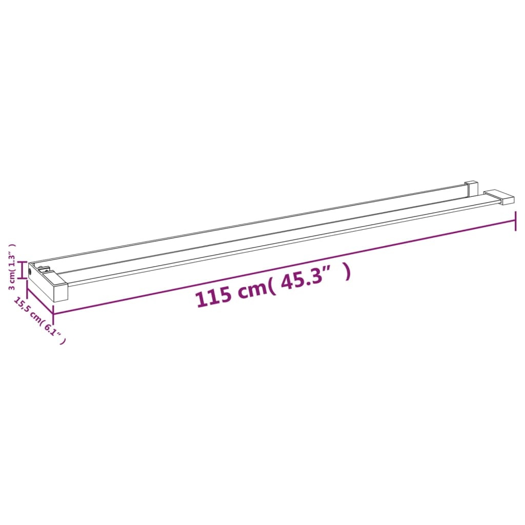 Shower Shelf for Walk-in Shower Wall Black 45.3 Aluminum