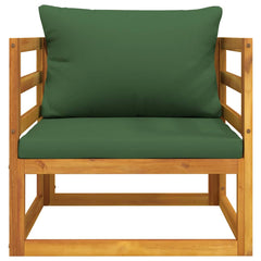 Garden Chair Acacia wood with green cushions