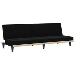Sofa Bed Black Polyester Large
