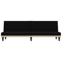 Sofa Bed Black Polyester Large