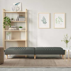 Sofa Bed Dark grey Polyester fabric with plywood frame