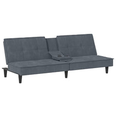 Sofa Bed Dark Grey Velvet, Plywood, Plastic, Foam Standard