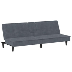 Sofa Bed Dark Grey Velvet, Plywood, Plastic, Foam Standard