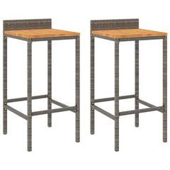 Bar Stool Set of 2 Grey