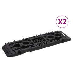Pair of black nylon traction boards, each 42.1x12.2x2.8 inches, with gripping teeth and handles.