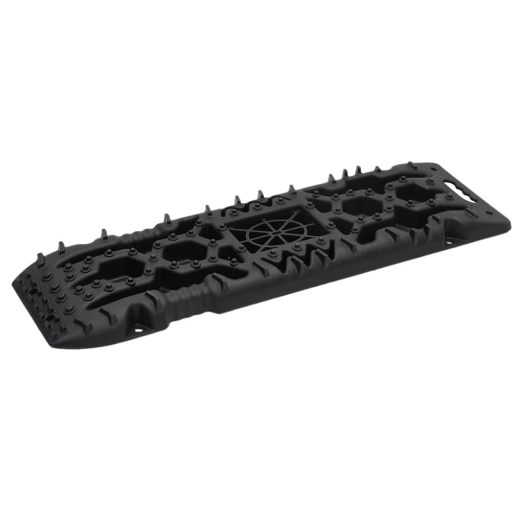 Black nylon traction boards, 42.1x12.2x2.8 inches, 2-pack with textured grips.
