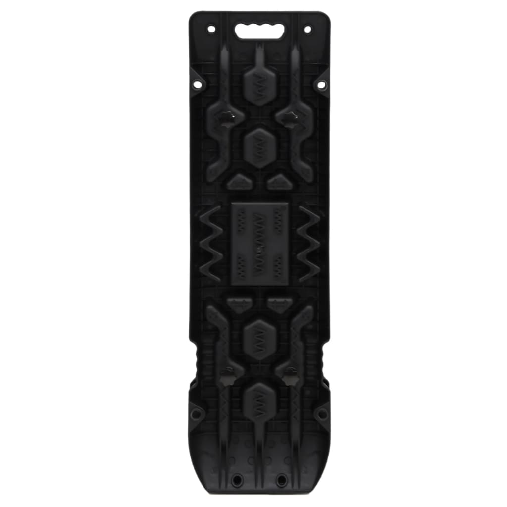 Black nylon traction boards, 42.1x12.2x2.8 inches, 2-pack with textured grip patterns.