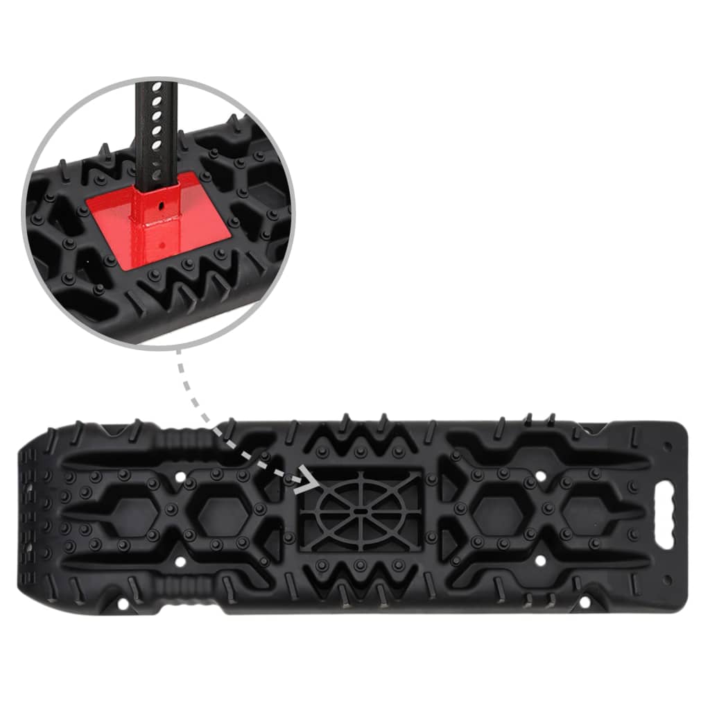Black nylon traction boards, 42.1x12.2x2.8 inches, in a 2-pack with textured grips and handles.