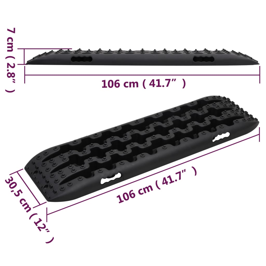 Traction Boards 2 pcs Black 41.7x12x2.8 Nylon